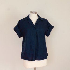 Soft Surroundings Linen Navy shirt
